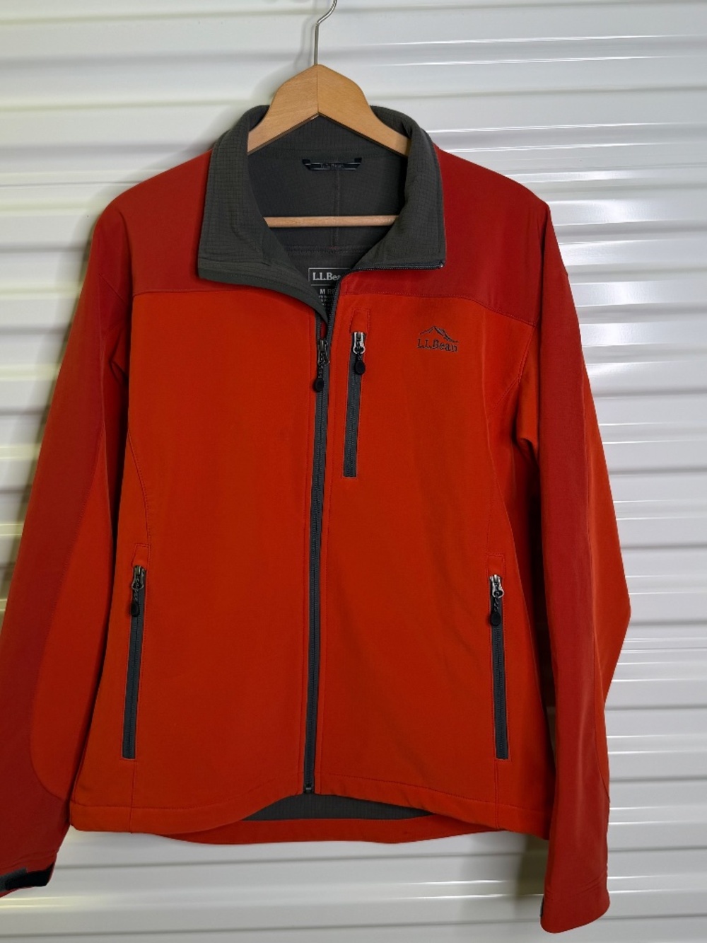 LL Bean Mens M Pathfinder Soft shell Orange Jacket
